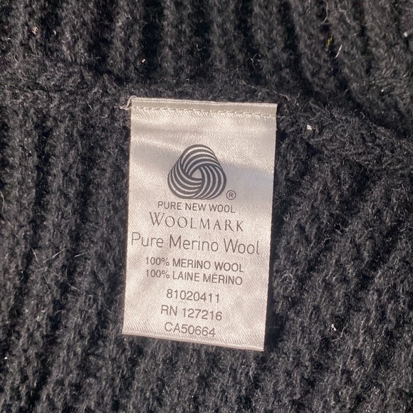 EMU Australia Wool Sweater Open Cardigan Long Color Block Black Gray Size Medium - Picture 9 of 13